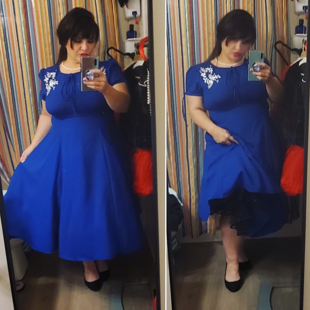 Unique Vintage blue 1940s dress